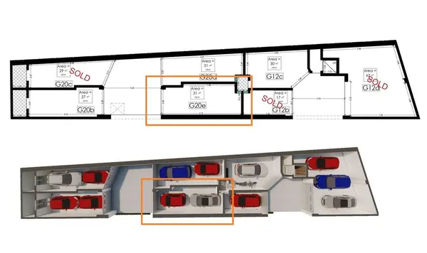 Basement garage for sale 31 m2 in Xewkija, Gozo