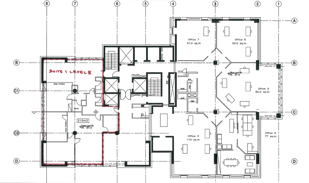 215 sqm office space for rent in Portomaso