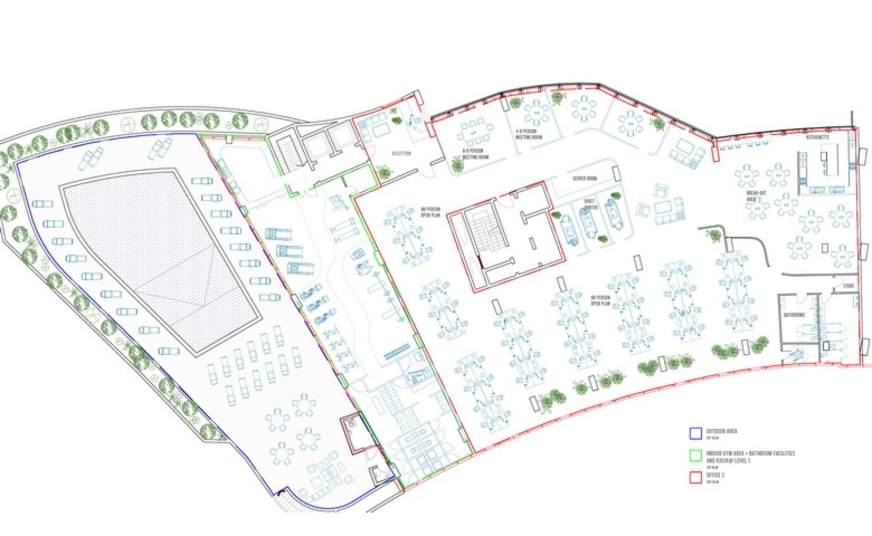 1000 sqm open plan office for rent in St Julians