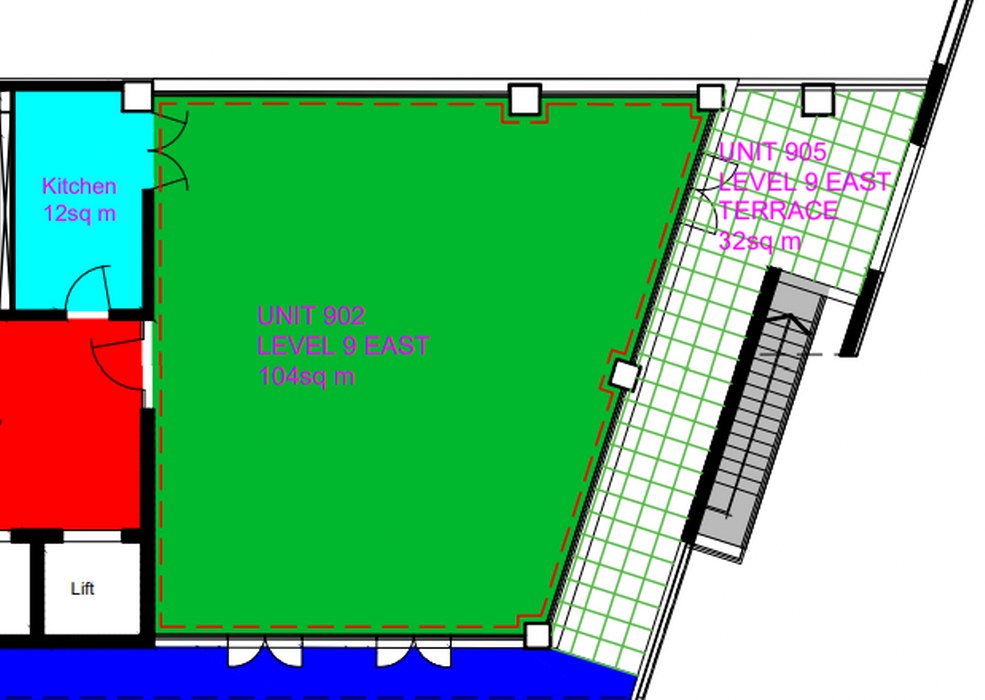 Premium Level 9 Office with Outdoor Area in Mercury Towers