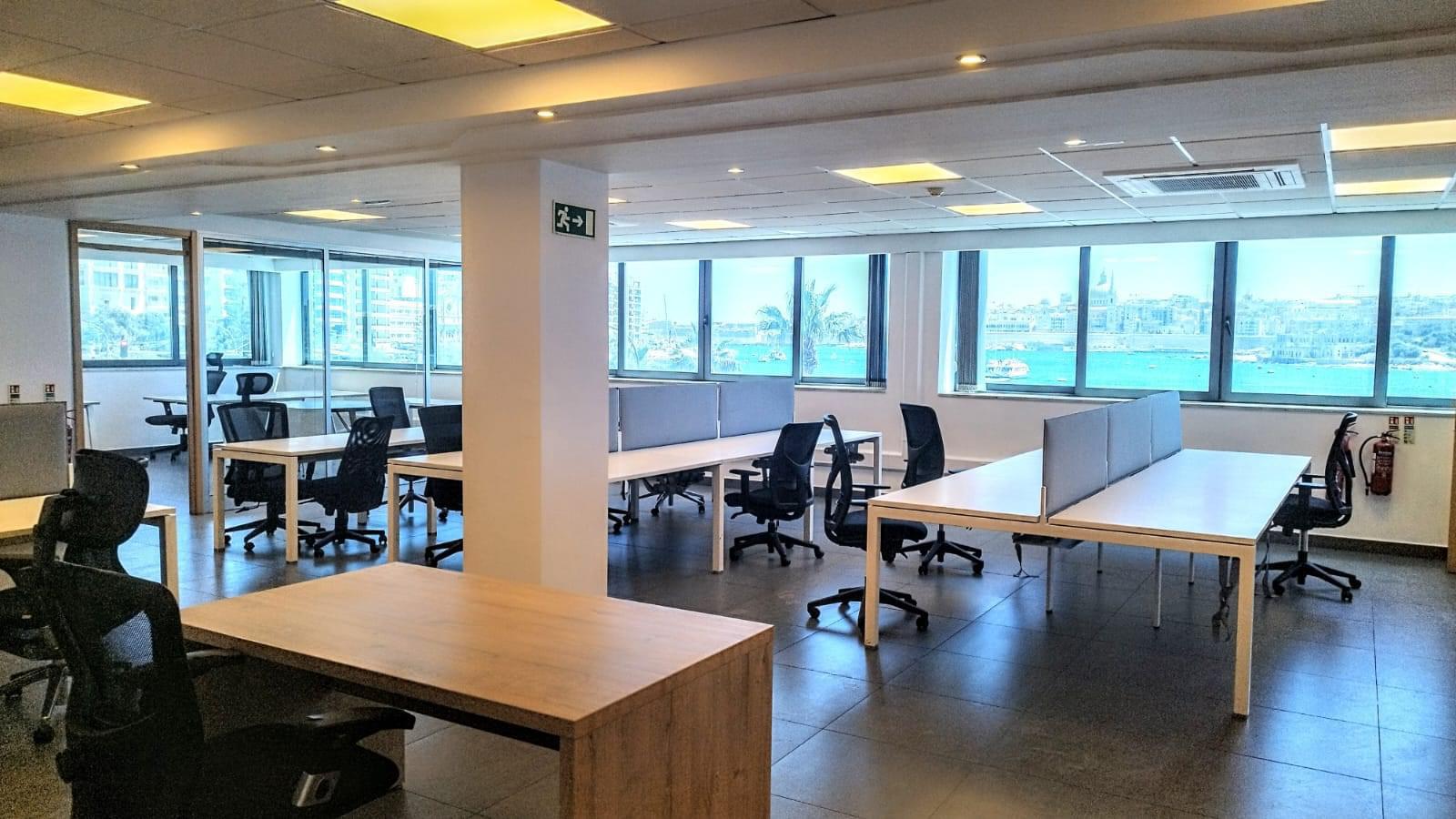290sqm Corner Seafront Office for rent in sliema